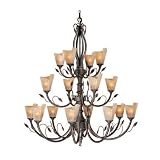 Capri - 16 Light Chandelier Lighting Fixture - Black Walnut Bronze - Excavation Glass - B2832