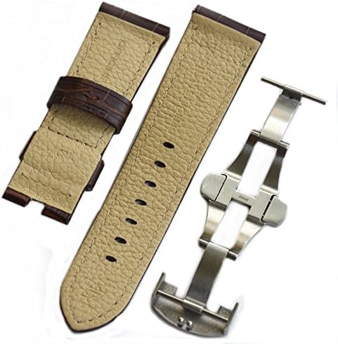 OEM authentic Panerai dark brown alligator leather deployment buckle watch band strap 24mm