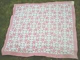 Antique Pink & White Crosses and Losses Quilt