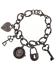 XOXO Womens XO7031 Black Dial Gun Metal Charm Watch