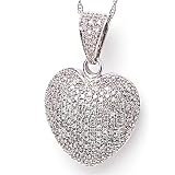 0.97 Carat 14KWG Diamond Heart Pendant