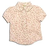 ヘチマえり小花柄ブラウス（濠Du)ピンクプリント100cm