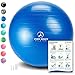 ProBody Pilates Yoga Ball - Fresh Colors Exercise Ball for Stability, Pregnancy, Workout, Physical Therapy & Birthing, Balance Ball Chair (Sky, 55 cm)