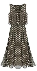 Polka Dot Print Vintage Chiffon  Dress