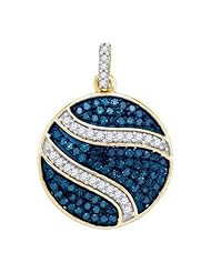 0.75CTW BLUE DIAMOND MICRO-PAVE PENDANT