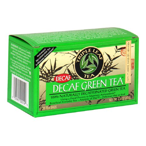Triple Leaf Tea, Tea Bags, Decaf Green Tea, 1.4-Ounce Bags, 20-Count Boxes (Pack of 6) by Decaf Teas