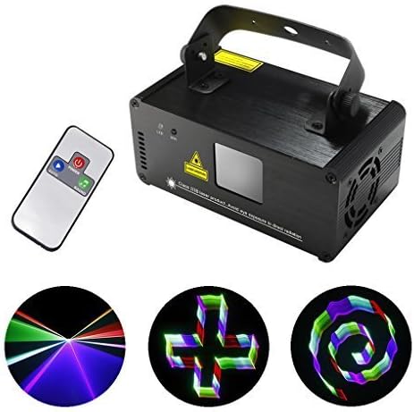 Mini RGB 3D Effect 8 Ch DMX 512 IR Remote Laser Scanner Stage Lights DJ Party Disco Show Lighting - TDM-RGB400