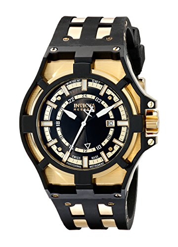 Invicta Men's 0630 Reserve Collection Akula GMT Black Dial Black Polyurethane Watch