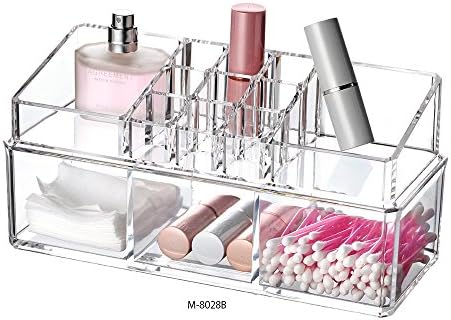 Villette Acrylic Edge Stackable Lipstick Liner Brush Boxes,Clear (Three Section)