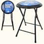 Trademark Home Collection Cushioned Folding Stool in Black - 18 Inches