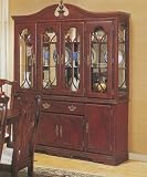 Crest Top Buffet and Hutch With Glass Shelves