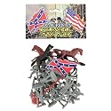 Civil War Soldier 30 Piece Set: Confederate Gray Plastic 54mm Army Men with Horses 1:32 Scale