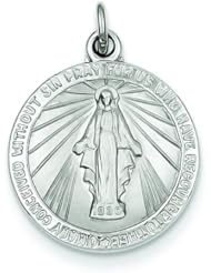 Sterling Silver Miraculous Round Medal