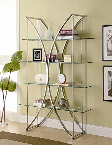 Wildon Home Turnersville Shelf Combines Tempered Glass Shelves and Metal to Form a Strong Durable Modern Display/bookcase