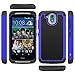 HTC Desire 526 Case, LK [Shock Absorption] Drop Protection Hybrid Dual Layer Armor Defender Protective Case Cover for HTC Desire 526 (Blue)