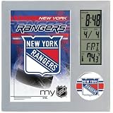NEW YORK RANGERS LCD DESK CLOCK ALARM PHOTO FRAME