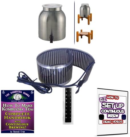 KKamp Continuous Brew Kombucha BREWER ONLY - Stainless Steel w/ Wood Stand + Essential Heat Strip