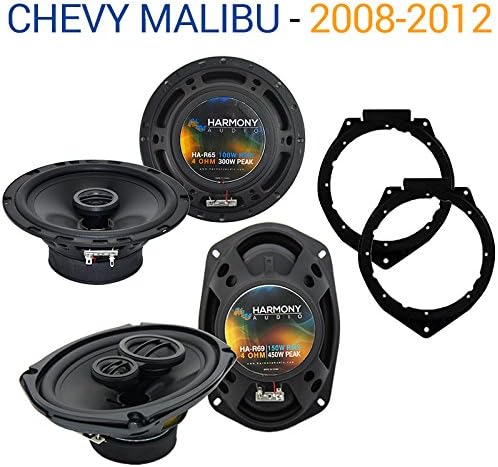 Harmony Audio Bundle Compatible with 2008-2012 Chevy Malibu HA-R65 HA-R69New Factory Speaker Replacement Upgrade Package with HA-823006 Speakers Adapter