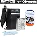 Battery And Charger Kit For Olympus VR-320 VR-310 Digital Camera Includes Extended (1000Mah) Replacement LI-42B Battery + Ac / Dc Rapid Travel Charger + LCD Screen Protectors + MicroFiber Cleaning Cloth