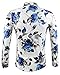 APTRO Men's Floral Long Sleeve Casual Button Down Shirt #902 M