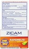 Zicam Cold Remedy Rapid Melts with Echinacea Tablets, Lemon-Lime Flavor, 25 Count