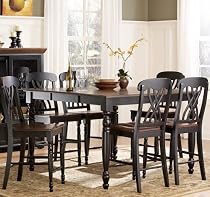 Big Sale Homelegance Ohana 7 Piece Counter Height Dining Room Set in Black/ Cherry