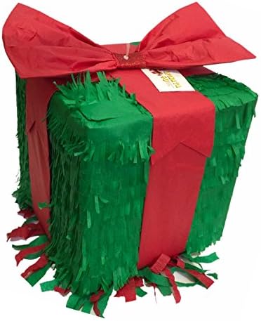 Christmas Gift Box Pinata Red Bow Holidays Xmas Pinata Green Red Bow Party Pinata