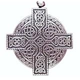 Very Large Pewter King's Celtic Cross Necklace Renaissance Pendant Christian Jewelry for Men and Women