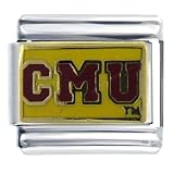 Pugster Cmu Central Michigan Licensed Italian Charm