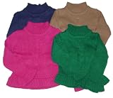Little Girls' Mock Turtleneck Sweater with Princess Cuffs