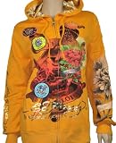 51BAGj5eeqL. SL160  Ed Hardy womens plus size death or glory hoodie Orange