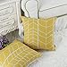 CaliTime Canvas Throw Pillow Cover Case for Couch Sofa Home Decoration Modern Chevron Stem Panels Geometric 18 X 18 Inches Vibrant Yellow