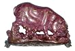 Hand carved stone pig with piglets - 14"