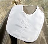 Silk Dupioni Bib with Embroidered Cross