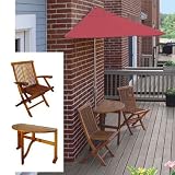 Terrace Mates Caleo Premium 9 Ft. Red Olefin Set (Red / Wood) (See Description)