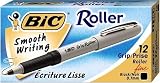BIC Grip Roller Pen, Black (12 Pens)