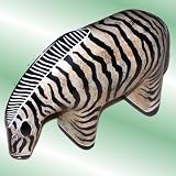 1 Zebra African Art Tan Safari Animals Stone Home Decor Sculpture Statue Size Med by River City Market