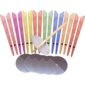 Aromatherapy Hopi Ear Candles with Filters & Protector Discs (6 pairs) 6 Different Aromas - Rose, Rosemary, Lavender, Orange, Peppermint, Tea Tree