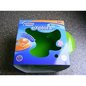 TOMMEE TIPPEE 4 PACK WEANING BOWLS 6M +