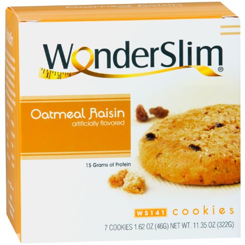 WonderSlim High Protein Diet Cookie - Oatmeal Raisin (7 Servings/Box)