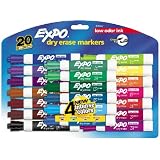 Expo Dry Erase Markers 81047, Chisel Tip 20 Pack Assorted Colors