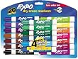Expo Low Odor Chisel Tip Dry Erase Markers, 20 Colored Markers