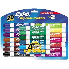 Expo Dry Erase Markers 81047, Chisel Tip 20 Pack Assorted Colors
