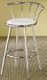 Set of 2 29"H Bar Stools 50's Retro Style White Fabric