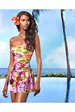 Spiegel Painterly Floral-Print One-Piece Bandeau Swimsuit Dress