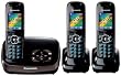 Panasonic KX-TG8523EB DECT Trio Digital Cordless Phone Set with Answer Machine - Black