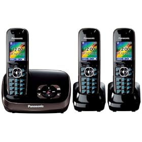 Panasonic KX-TG8523EB DECT Trio Digital Cordless Phone Set with Answer Machine - Black