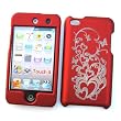 Apple iPod Touch 4th Generation Snap On Protector Hard Case "Red Hearts" Design