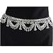Chain Link Belt, Sexy Hip Chain, White Brass with Loops and Bells, Fits waist or hips 36" - 42" for Belly Dancing or Casual Wear