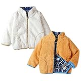 (ゴールド/95cm)ベビー服 男の子 アウター フルジップ ブルゾン ボアフリース 無地 プリント総柄 男児 ベビー
